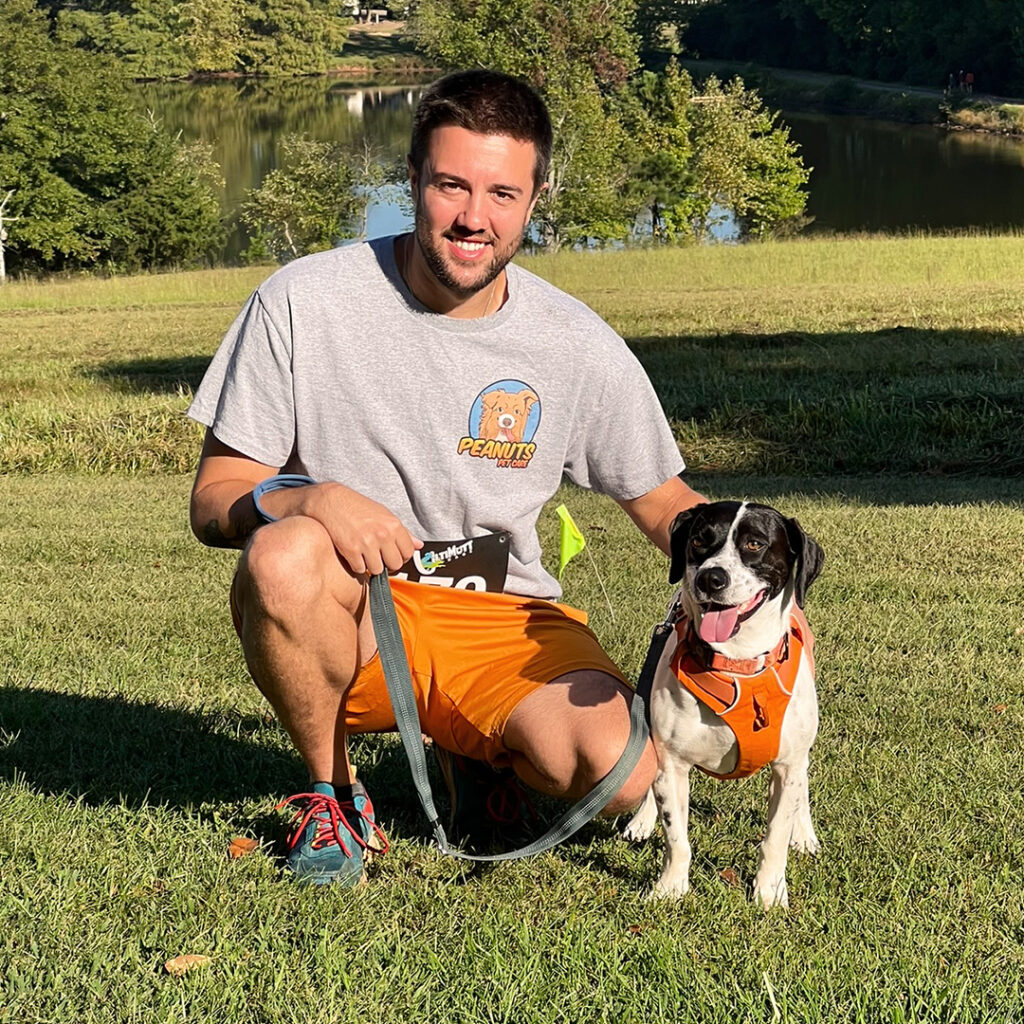 John Hay with his dog Shiloh